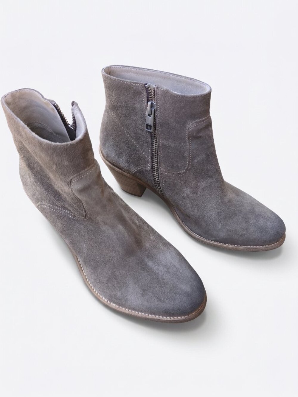 ALLSAINTS Hessian Mushroom Grey-Brown Suede Ankle Boots Booties EUR 39 US 8.5/9